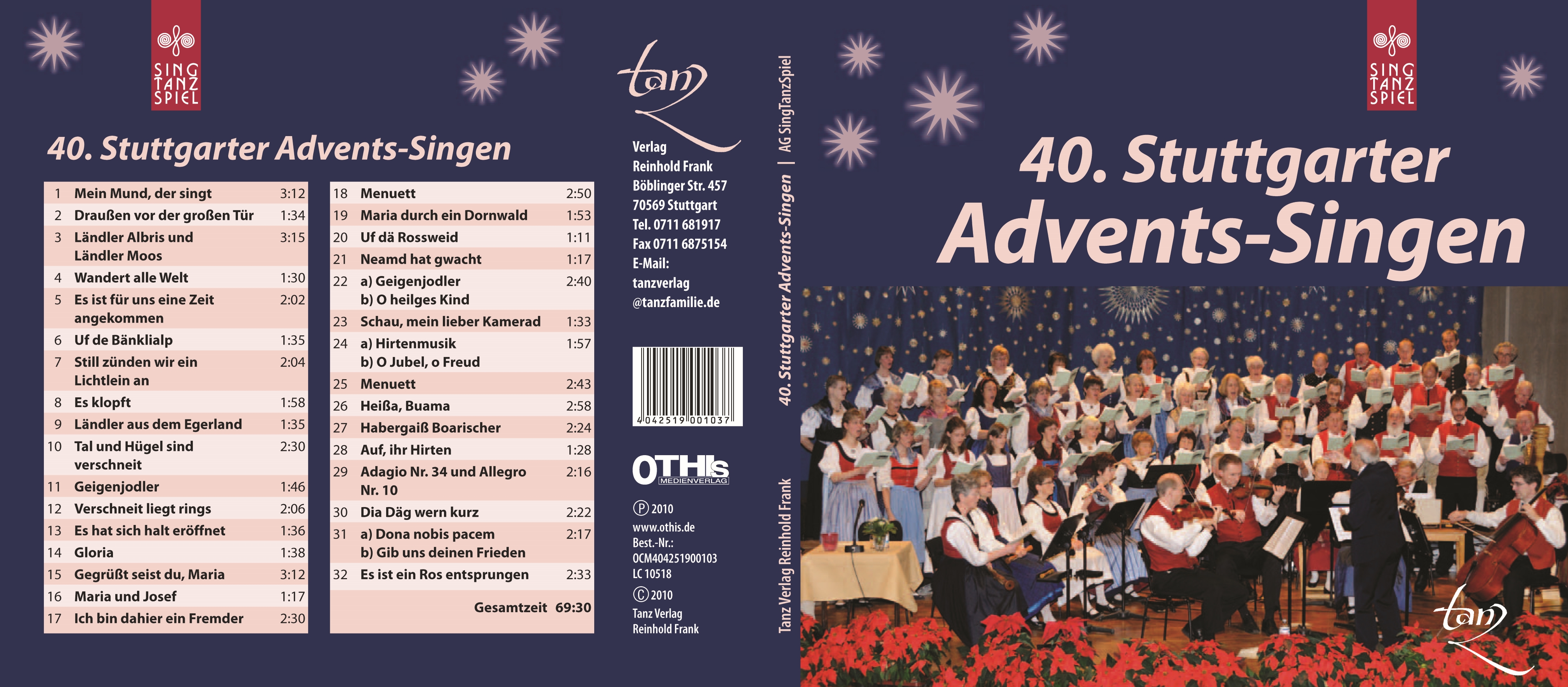 CD 40 Advents Singen Umschlag k